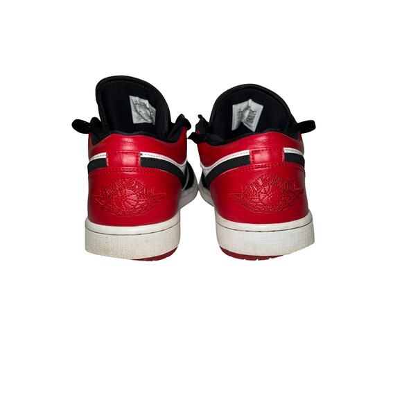 Nike Air Jordan 1 Low Black Toe Gym Red White Men’s Size 10 553558‑116 - Picture 4 of 12